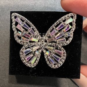 Iridescent butterfly ring